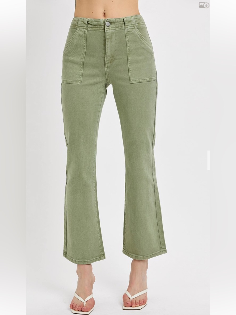 451 ❤️ RISEN HIGH RISE ANKLE FLARE PATCH POCKET PANTS